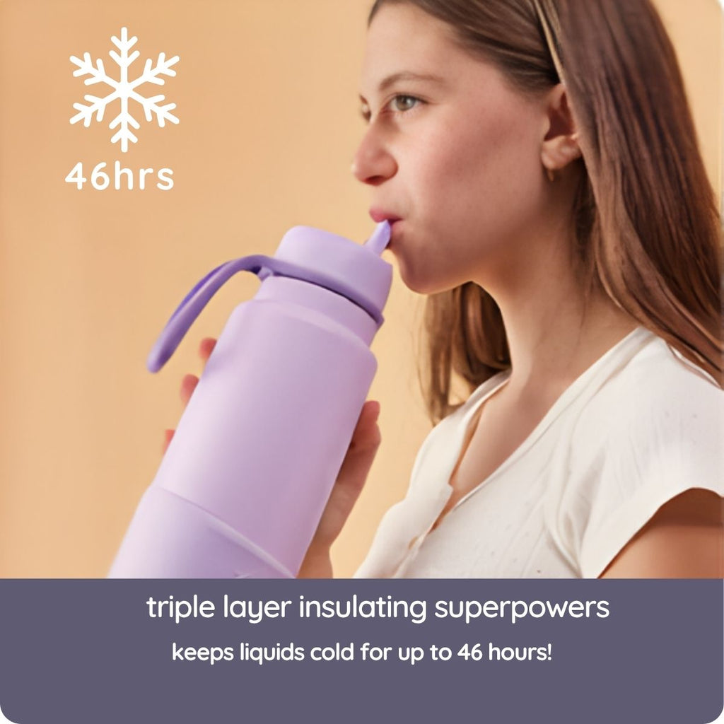 1l insulated water bottle with flip top - Assorted B-Box