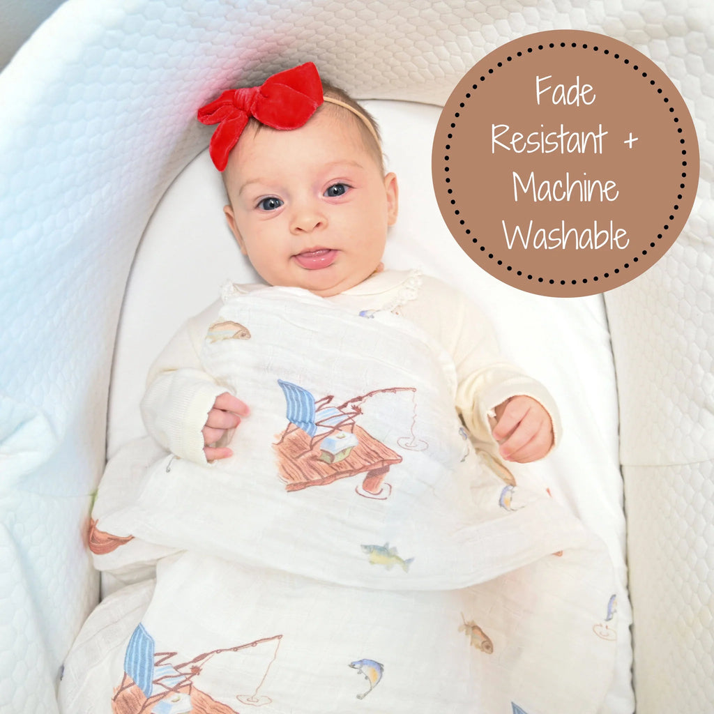 Aden & Anais Cotton Muslin Blanket - Gone Fishing