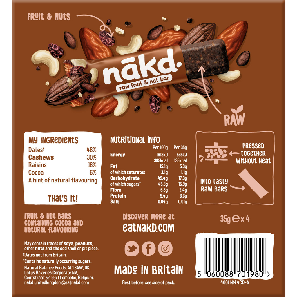 Nakd Cocoa Delight Nut & Fruit Bars