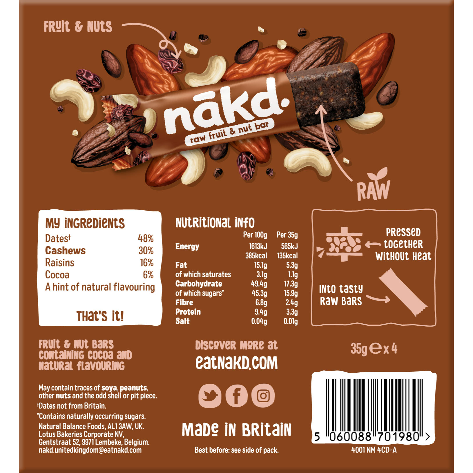 Nakd Cocoa Delight Nut & Fruit Bars