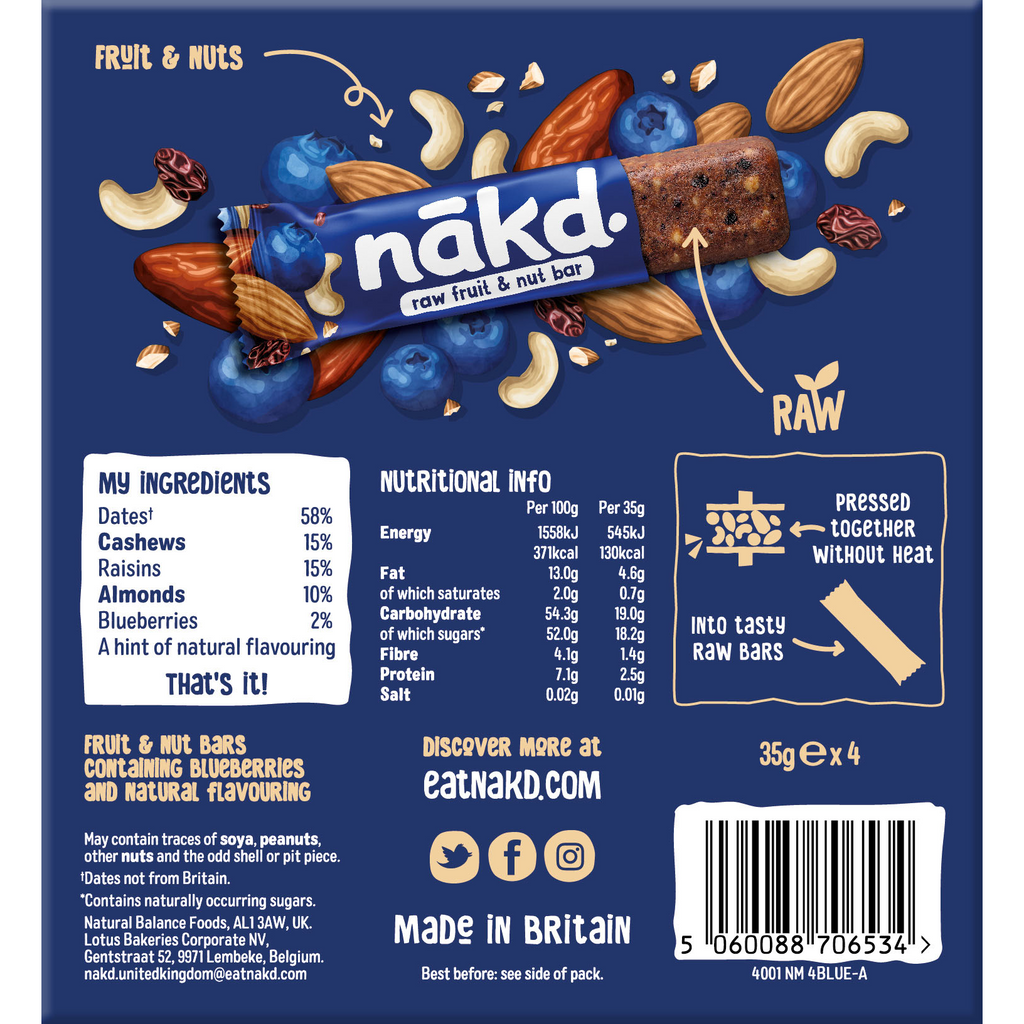 Nakd Blueberry Muffin Nut & Fruit Bars