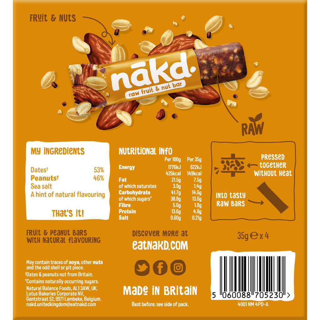 Nakd Peanut Delight Nut & Fruit Bars