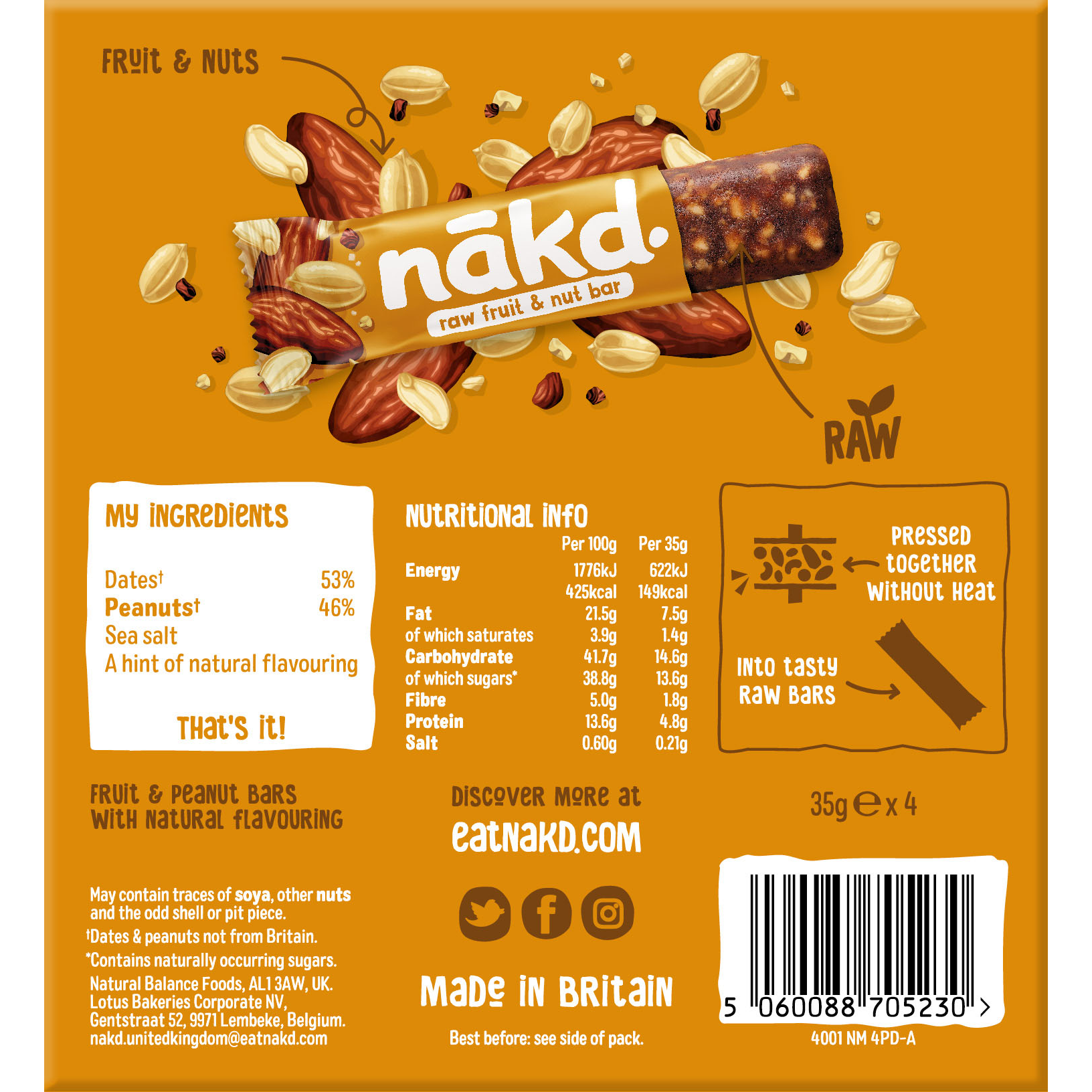 Nakd Peanut Delight Nut & Fruit Bars