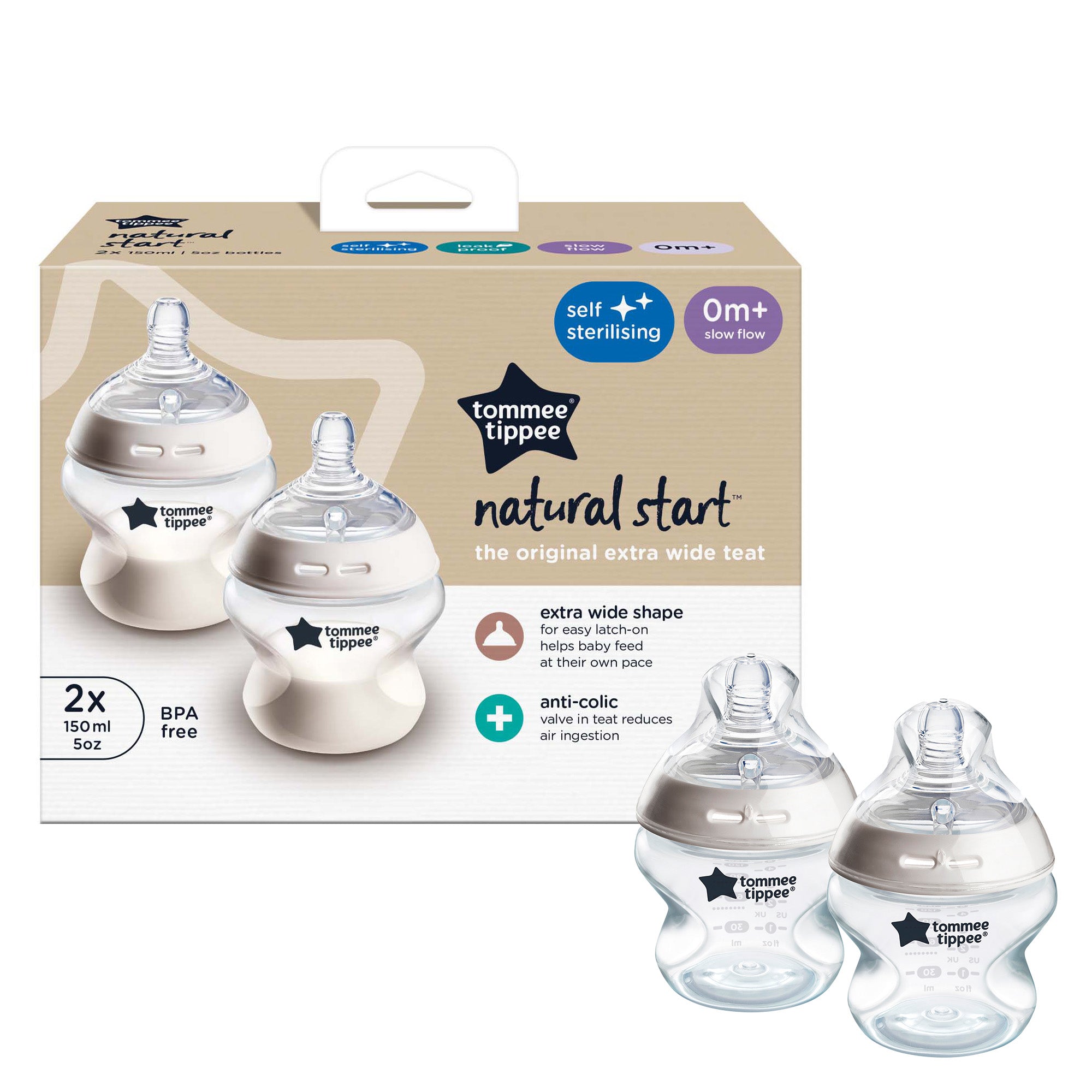 Natural Start 150ml Self Sterilising Bottle