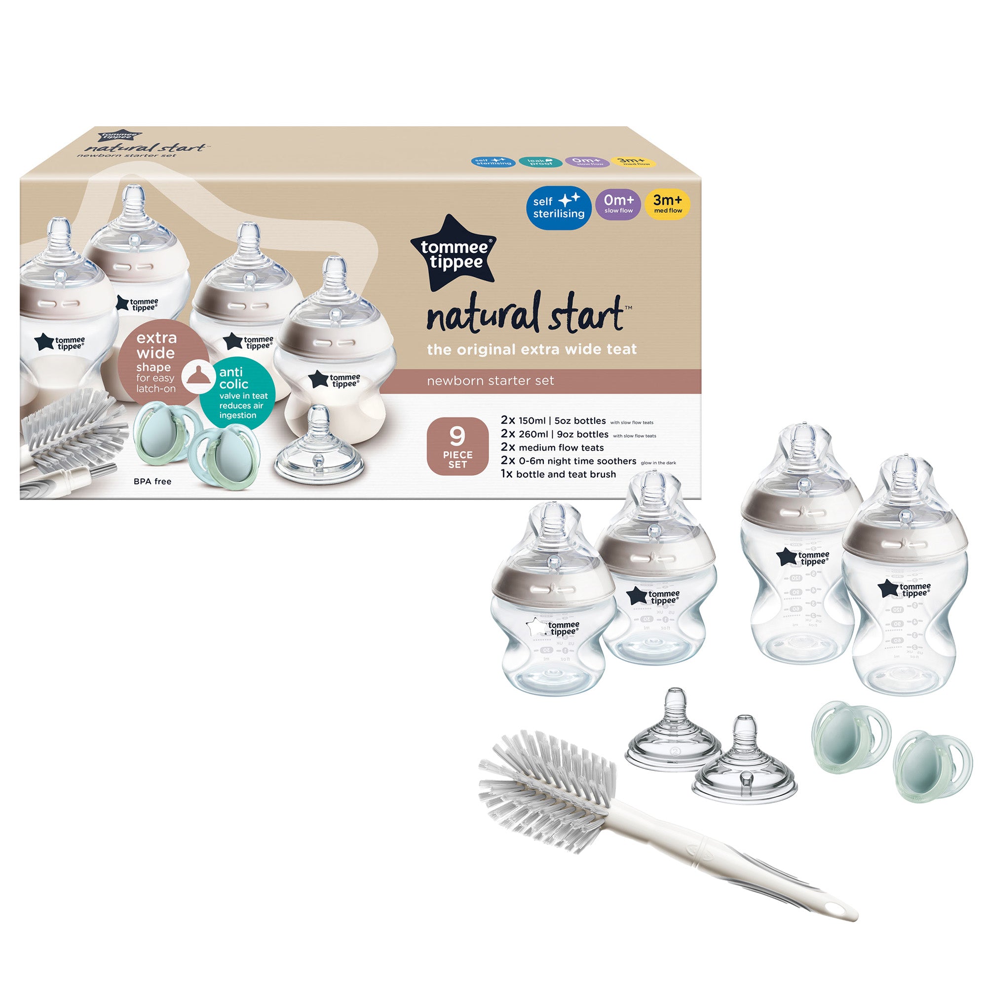 Tommee Tippee Natural Start Self Sterilising Newborn Bottle Starter Set