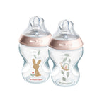 Tommee Tippee Natural Start 260ml Decorated Bottle 2pk - Girl