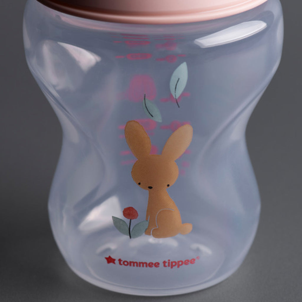 Tommee Tippee Natural Start 260ml Decorated Bottle 2pk - Girl
