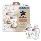 Tommee Tippee Natural Start 260ml Decorated Bottle 2pk - Girl