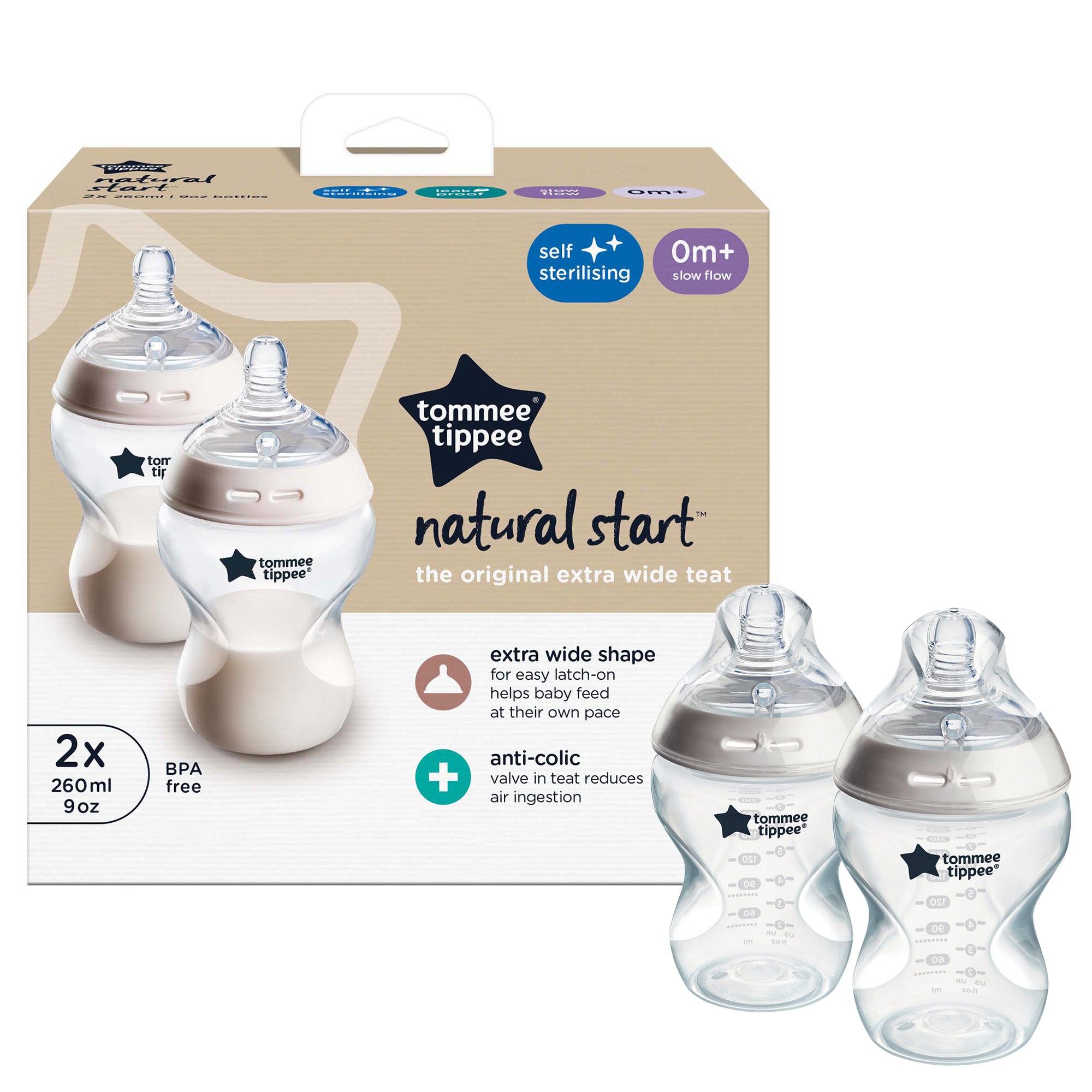 Tommee Tippee Natural Start 260ml Self Sterilising Bottle