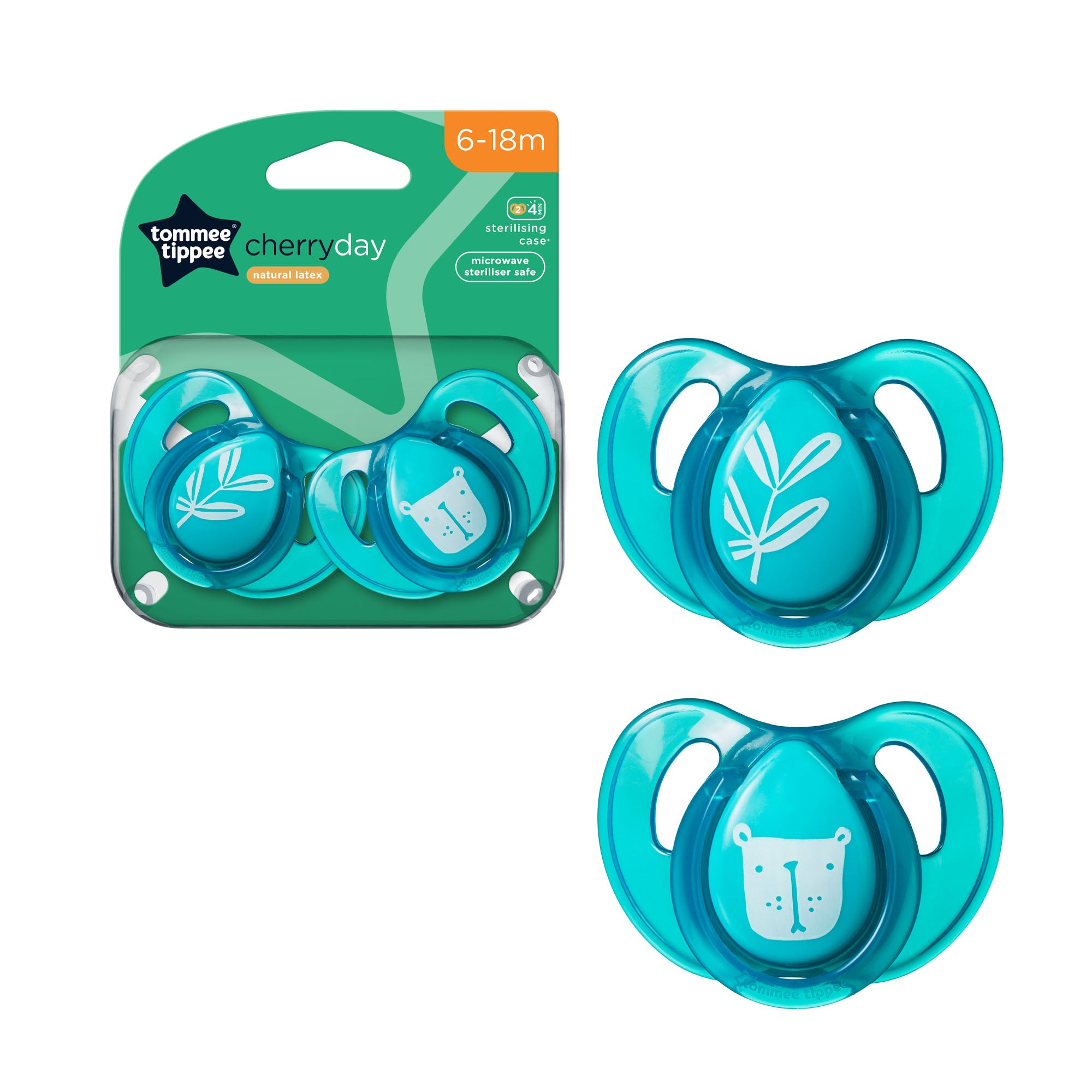 Tommee Tippee Essentials Cherry Latex Day Soother 6-18m - Boy