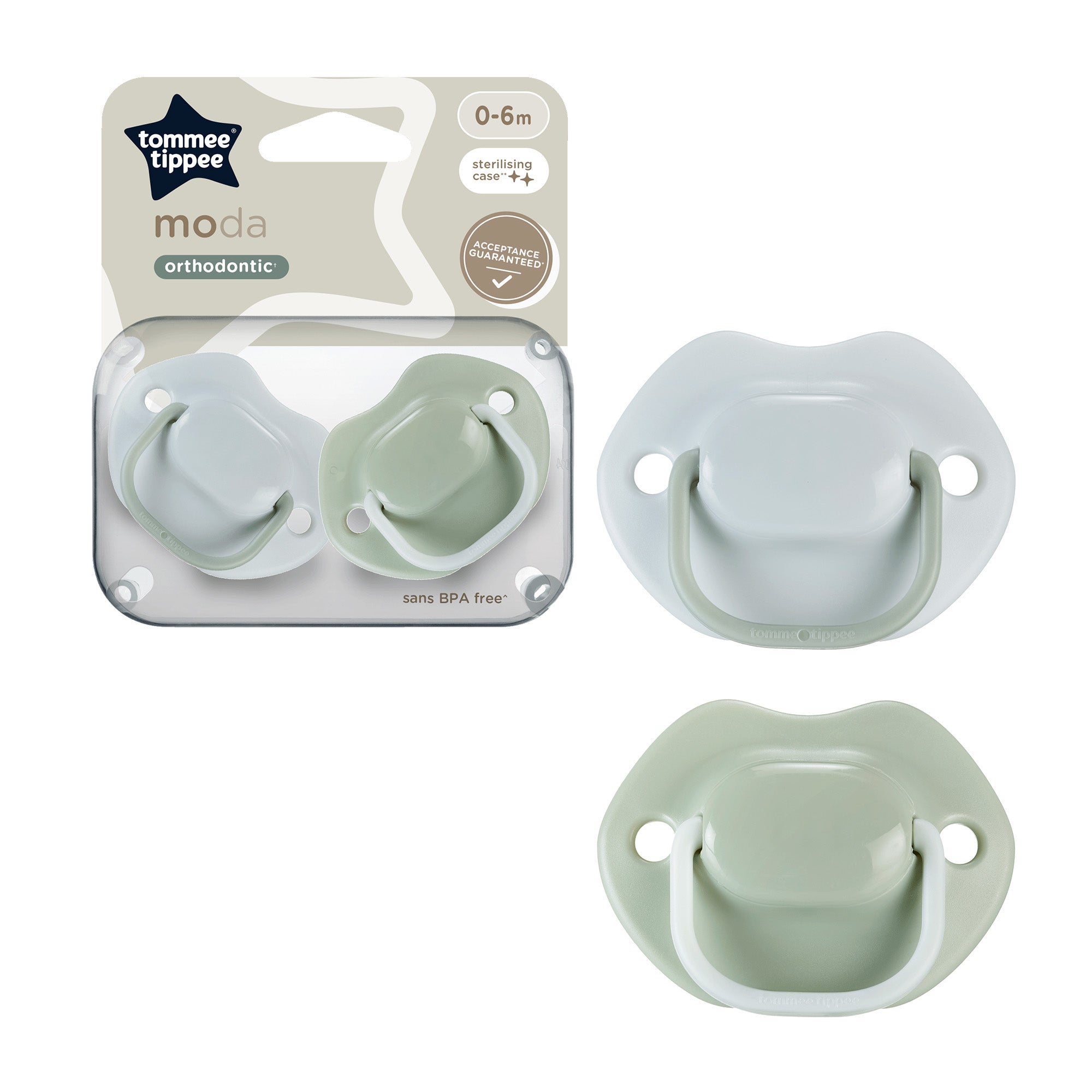 Tommee Tippee Moda Soother 0-6m 2pk