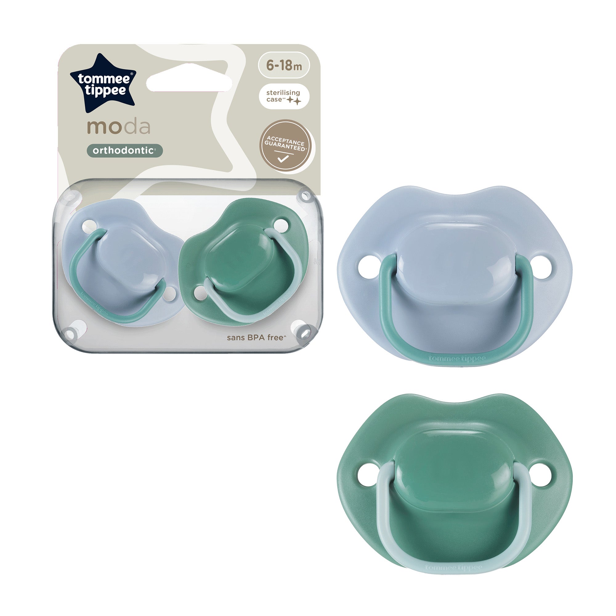 Tommee Tippee Moda Soother 6-18m 2pk