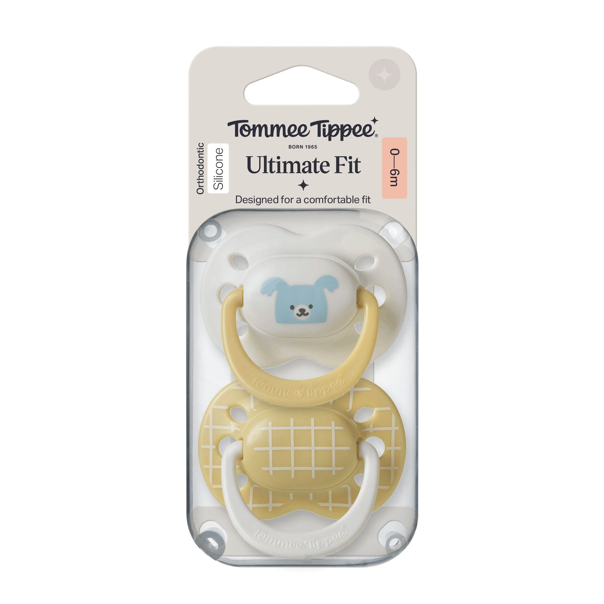 Tommee Tippee Ultimate Fit Decorated Soother 0-6m Boy - Yellow