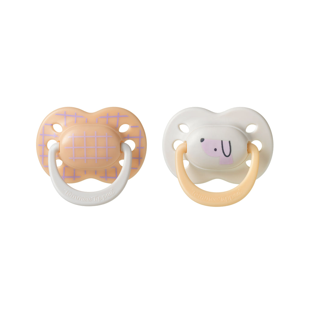 Tommee Tippee Ultra Fit Decorated Soother 0-6m 2pk - Girl - Peach