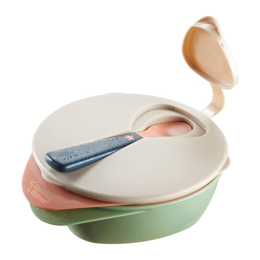 Tommee Tippee Easy Scoop Feeding Bowls With Travel Lid And Spoon