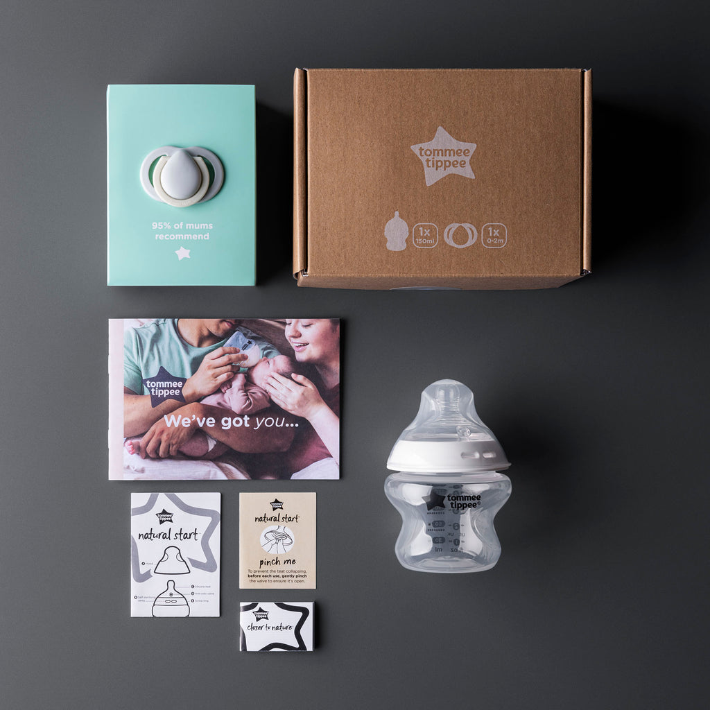 Tommee Tippee Trial Pack - 150ml Bottle & 0-2m Soother