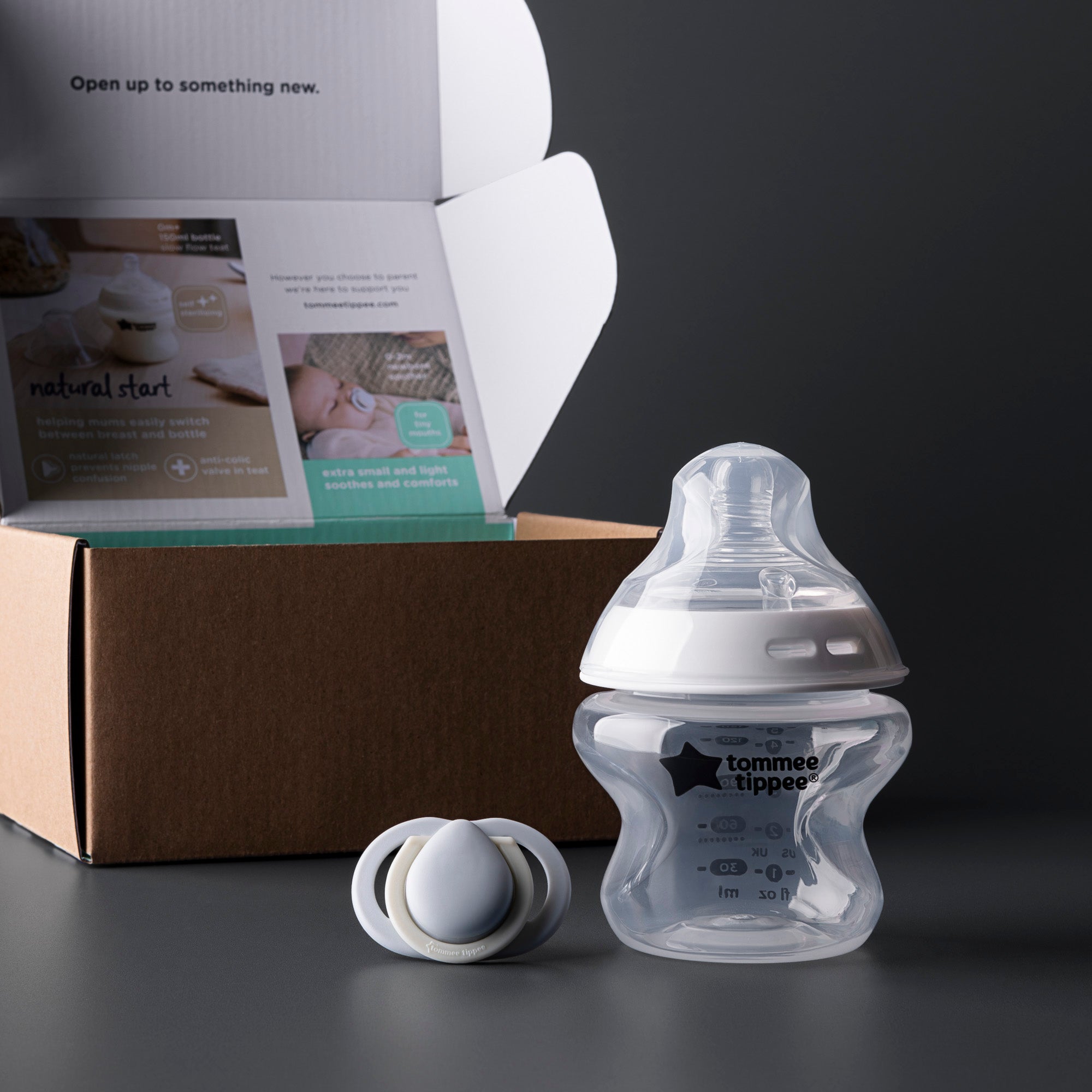 Tommee Tippee Trial Pack - 150ml Bottle & 0-2m Soother