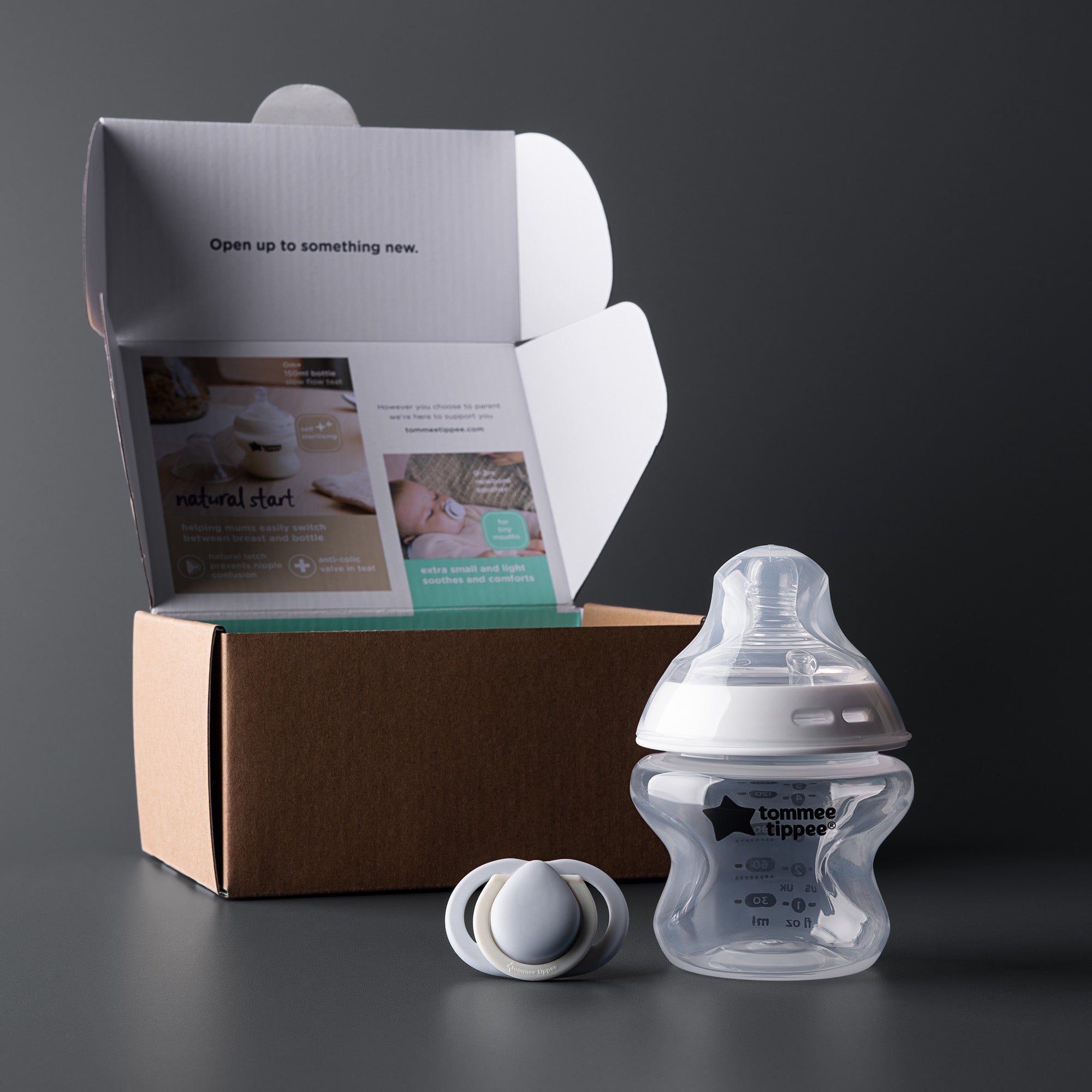 Tommee Tippee Trial Pack - 150ml Bottle & 0-2m Soother