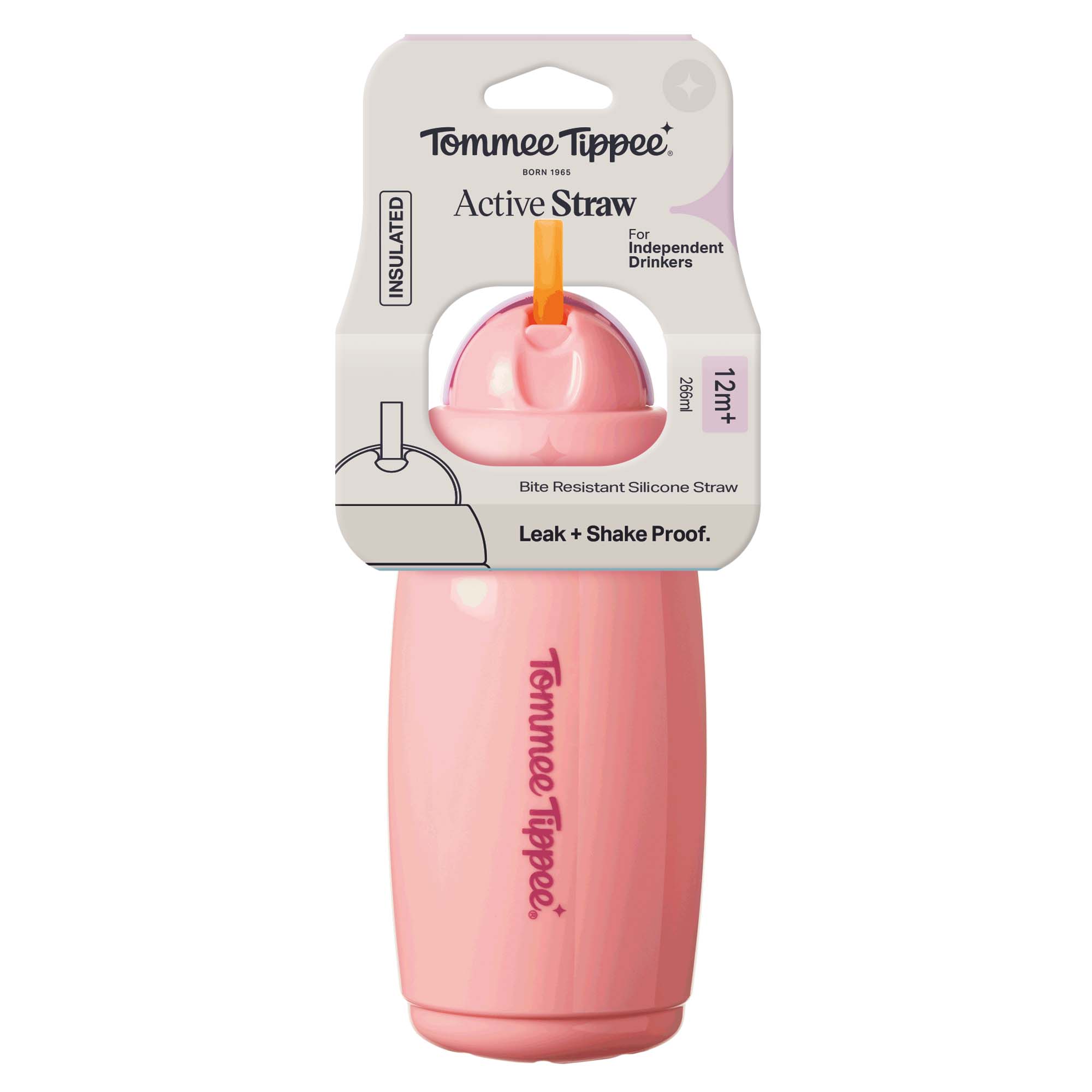 Tommee Tippee Insulated Active Straw 266ml - Girl