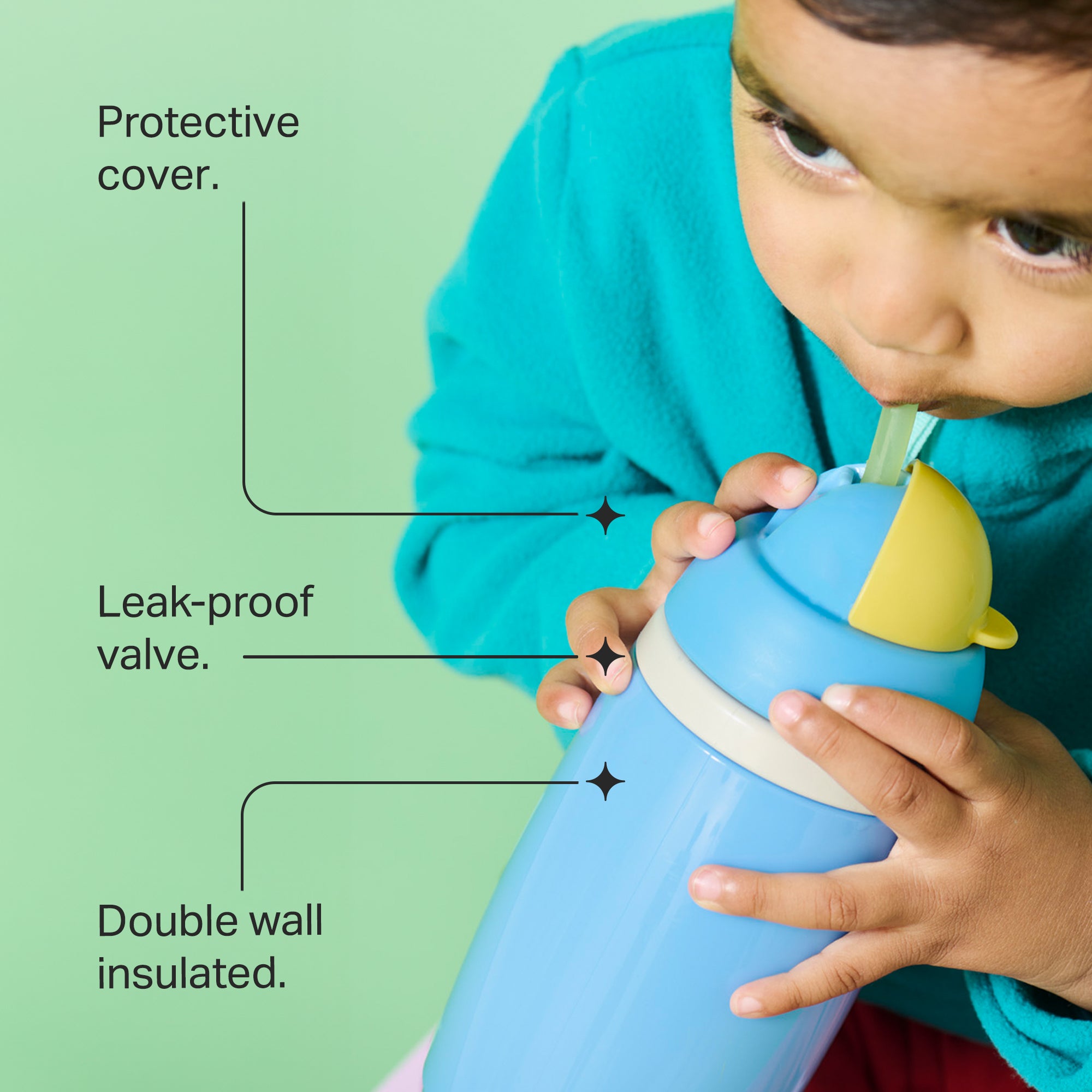 Tommee Tippee Insulated Active Straw 266ml - Boy