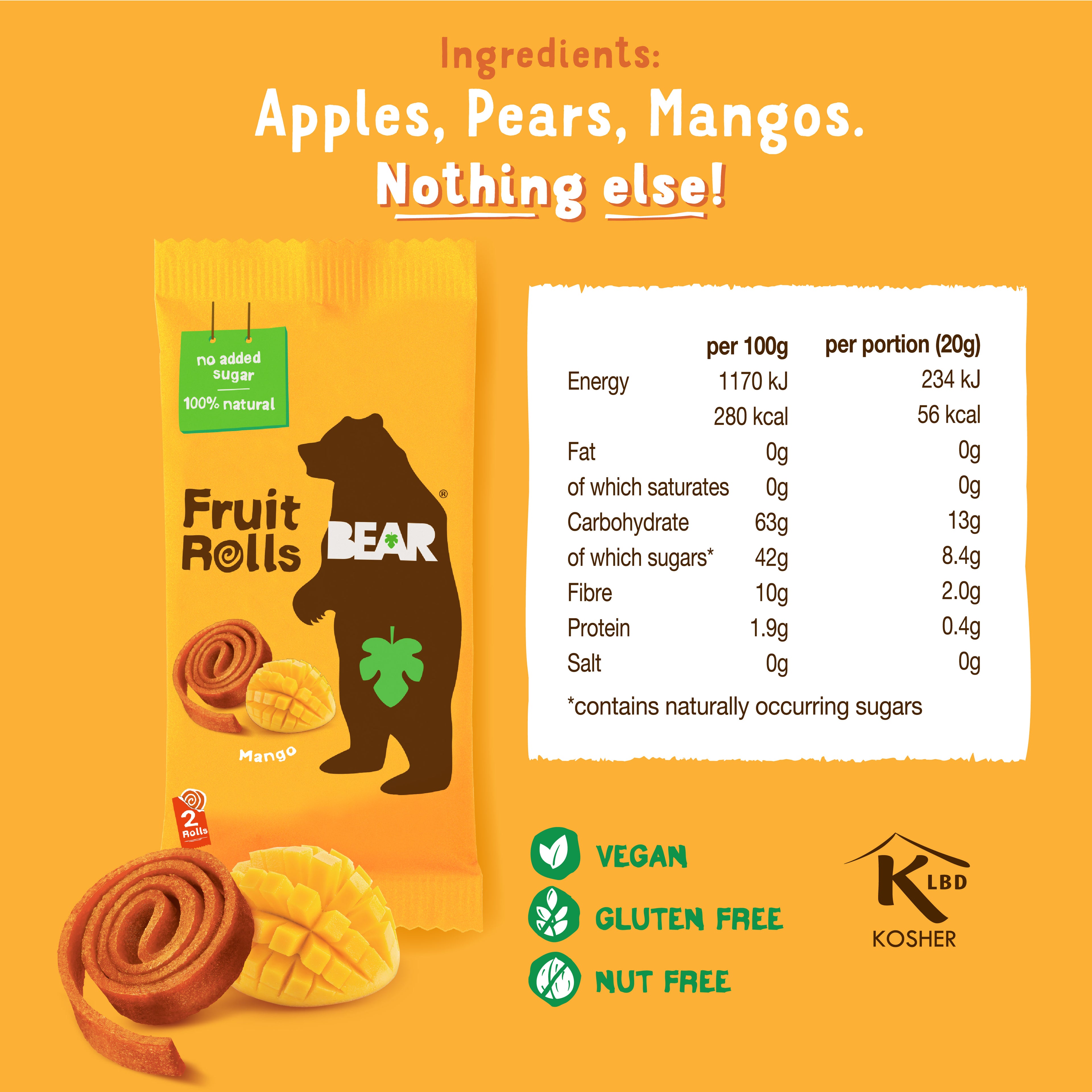 Bear Mango Fruit Rolls