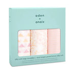 Aden + Anais Silky Soft Muslin Swaddle 3pk - Metallic Primrose