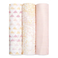 Aden + Anais Silky Soft Muslin Swaddle 3pk - Metallic Primrose