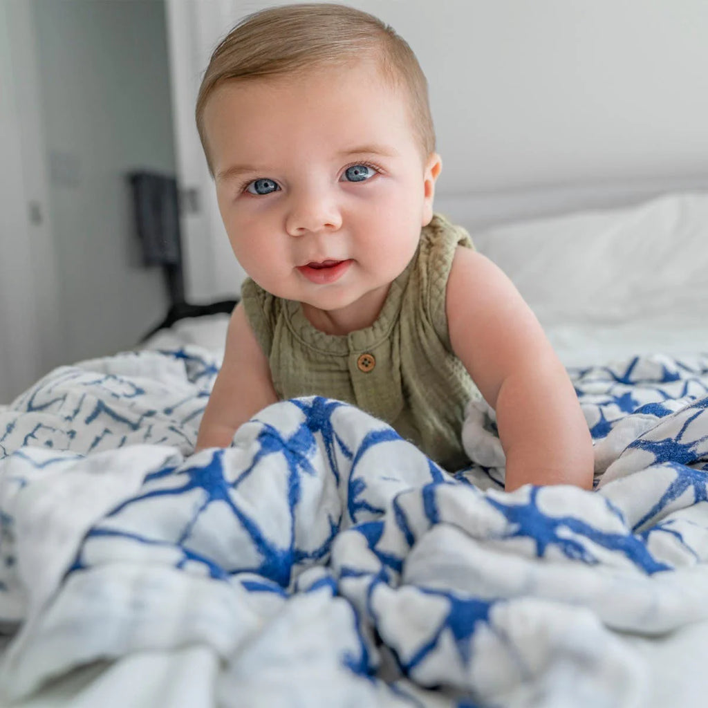 Aden + Anais Silky Soft Blanket - Indigo Shibori