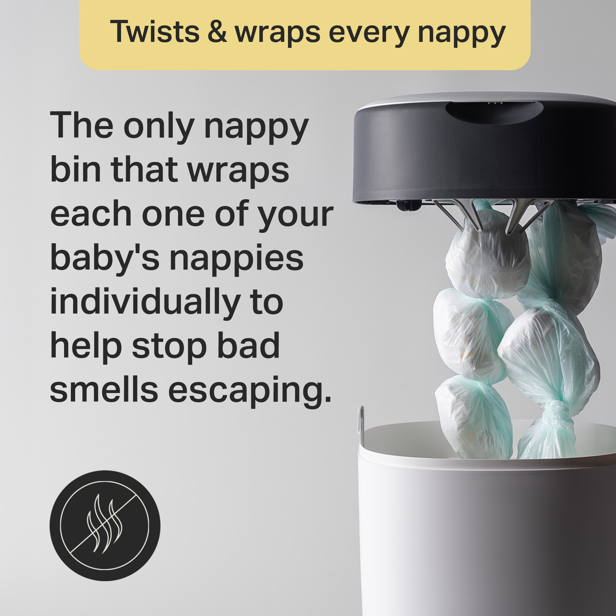 Tommee Tippee Twist And Click Advanced Nappy Bin Starter Set Eco-Friendlier