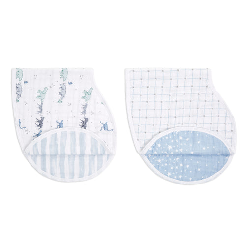 A+A Cotton Muslin Burpy Bibs 2pk - Rising Star