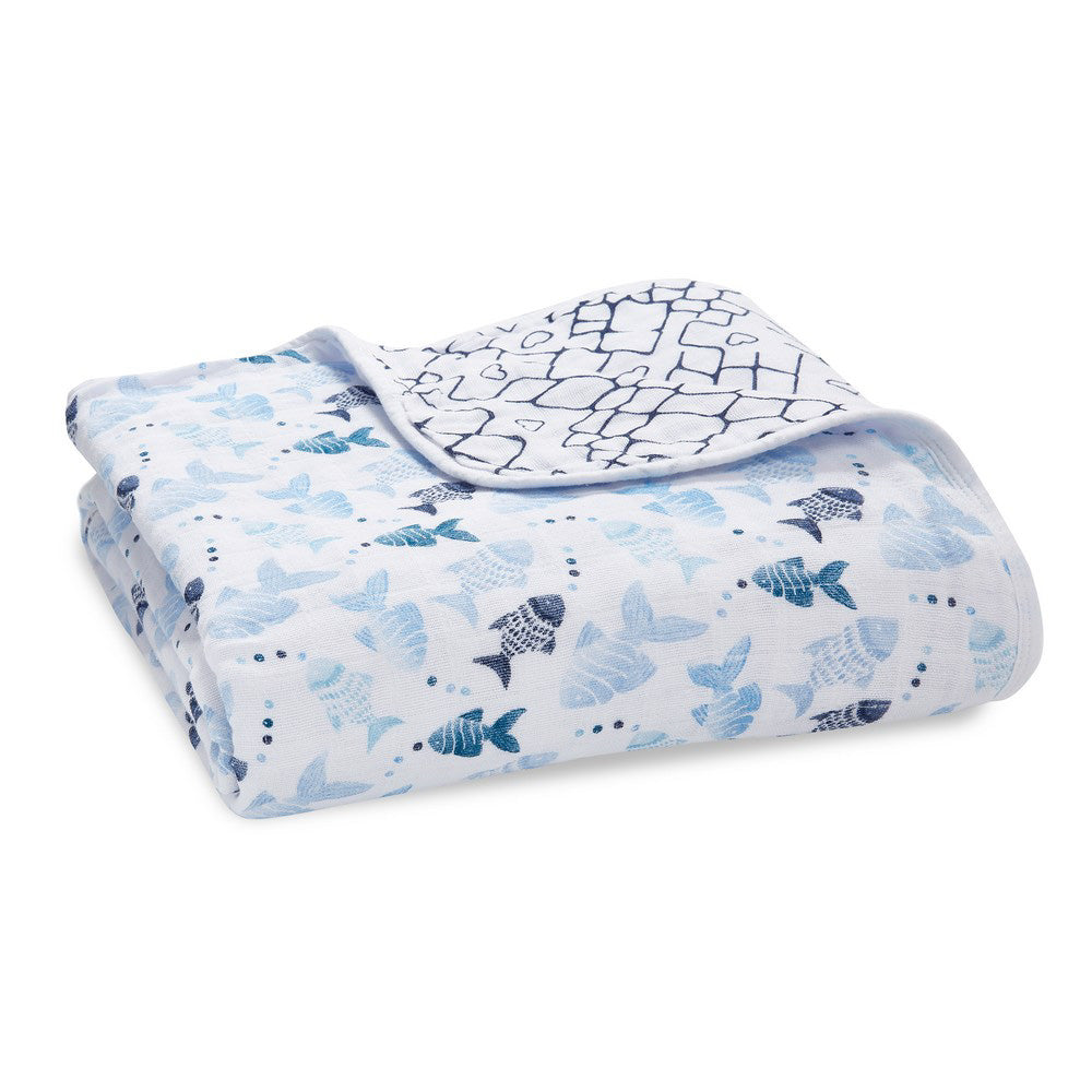 Aden + Anais Cotton Muslin Blanket - Gone Fishing