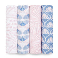 Aden & Anais Cotton Muslin Swaddle 4pk - Decorated