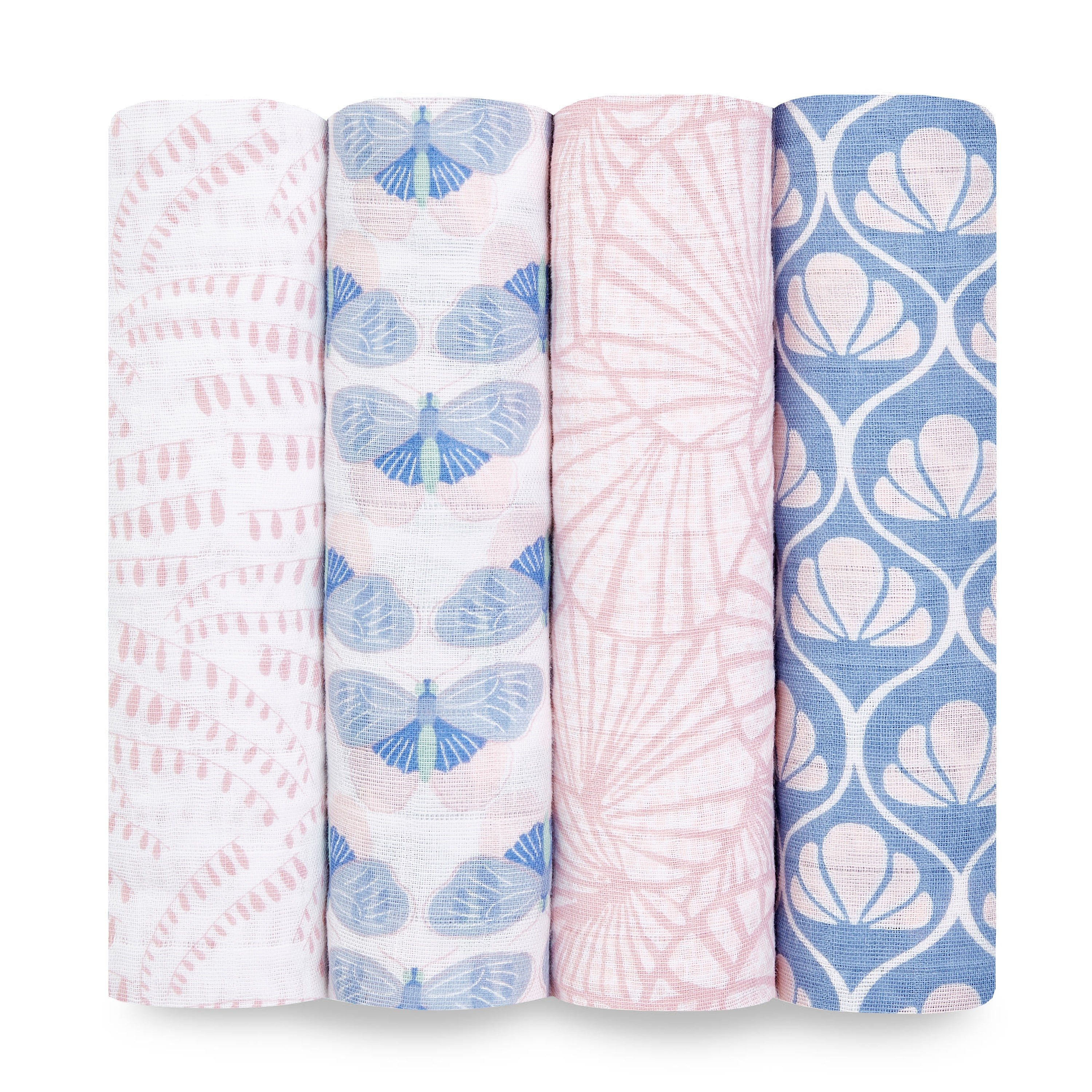 Aden & Anais Cotton Muslin Swaddle 4pk - Decorated