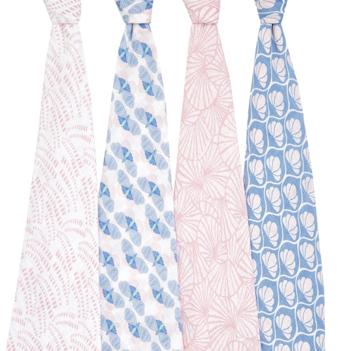 Aden + Anais Cotton Muslin Swaddle 4pk - Decorated