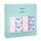 Aden & Anais Cotton Muslin Swaddle 4pk - Decorated