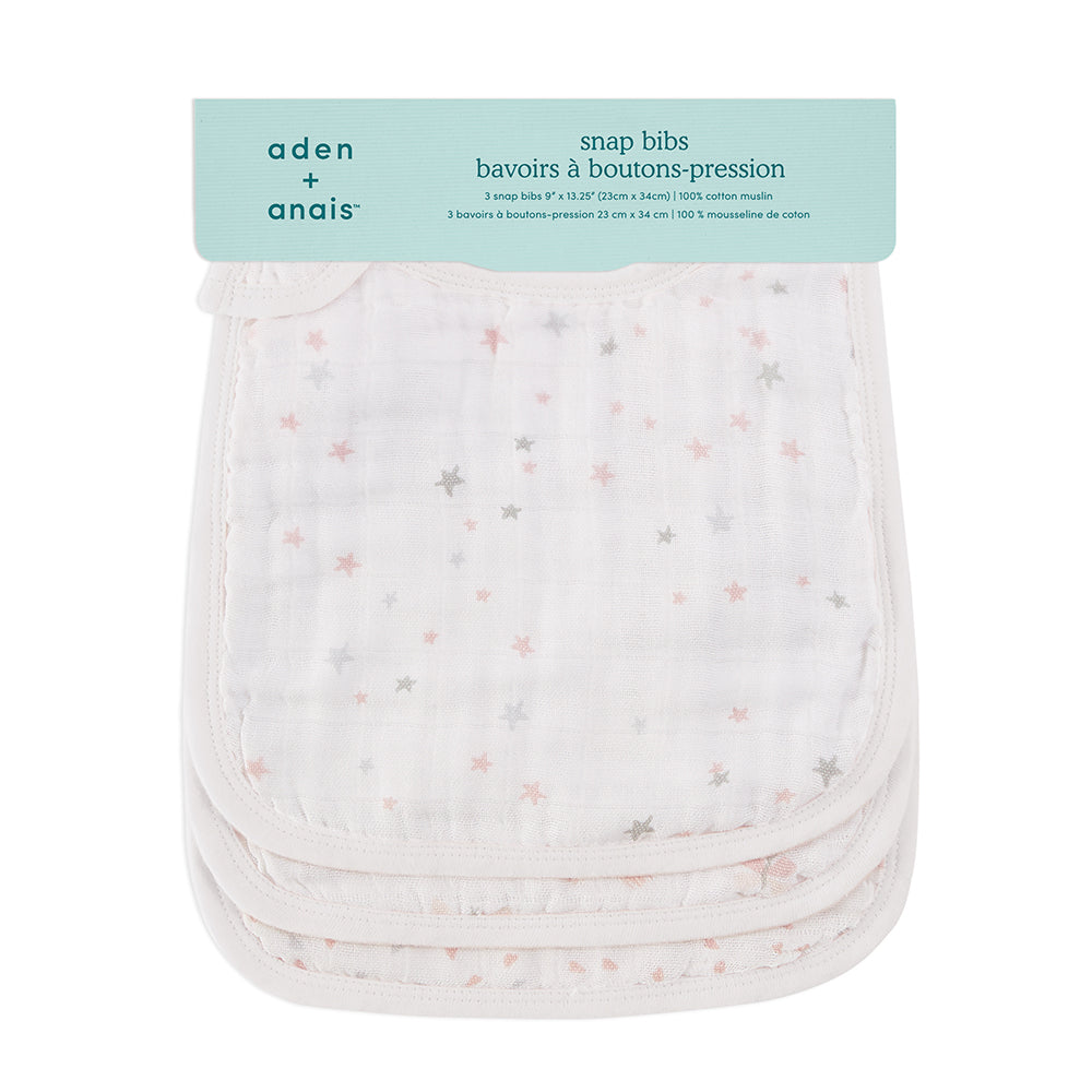 Aden + Anais Cotton Muslin Snap Bibs 3pk - Lovely Reverie