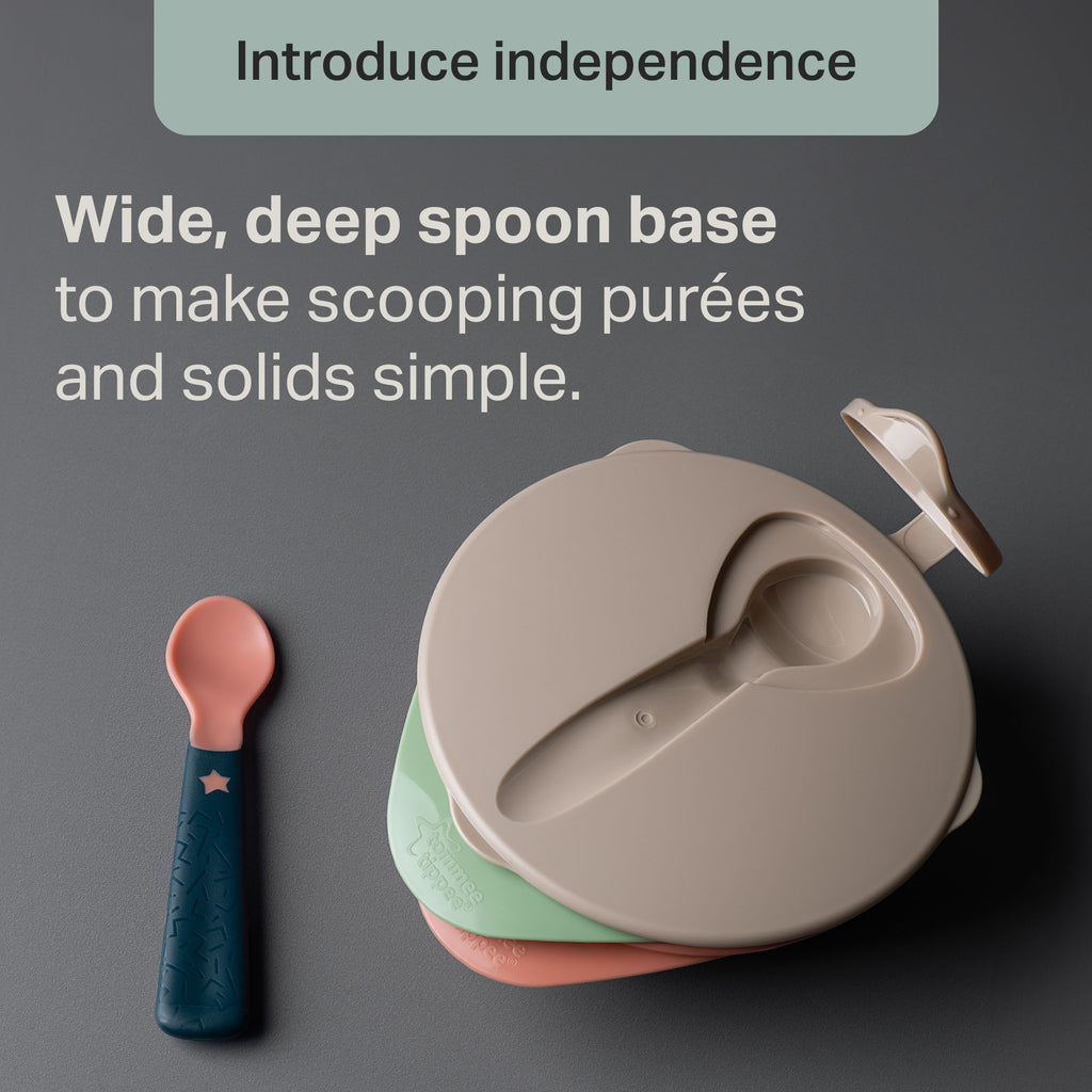 Tommee Tippee Easy Scoop Feeding Bowls With Travel Lid And Spoon