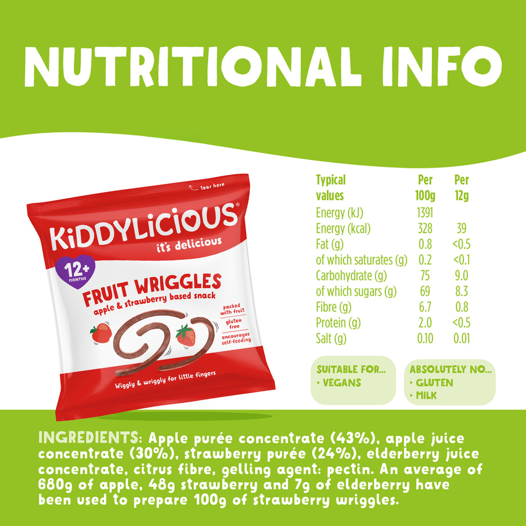 Kiddylicious Strawberry Wriggles 12m+