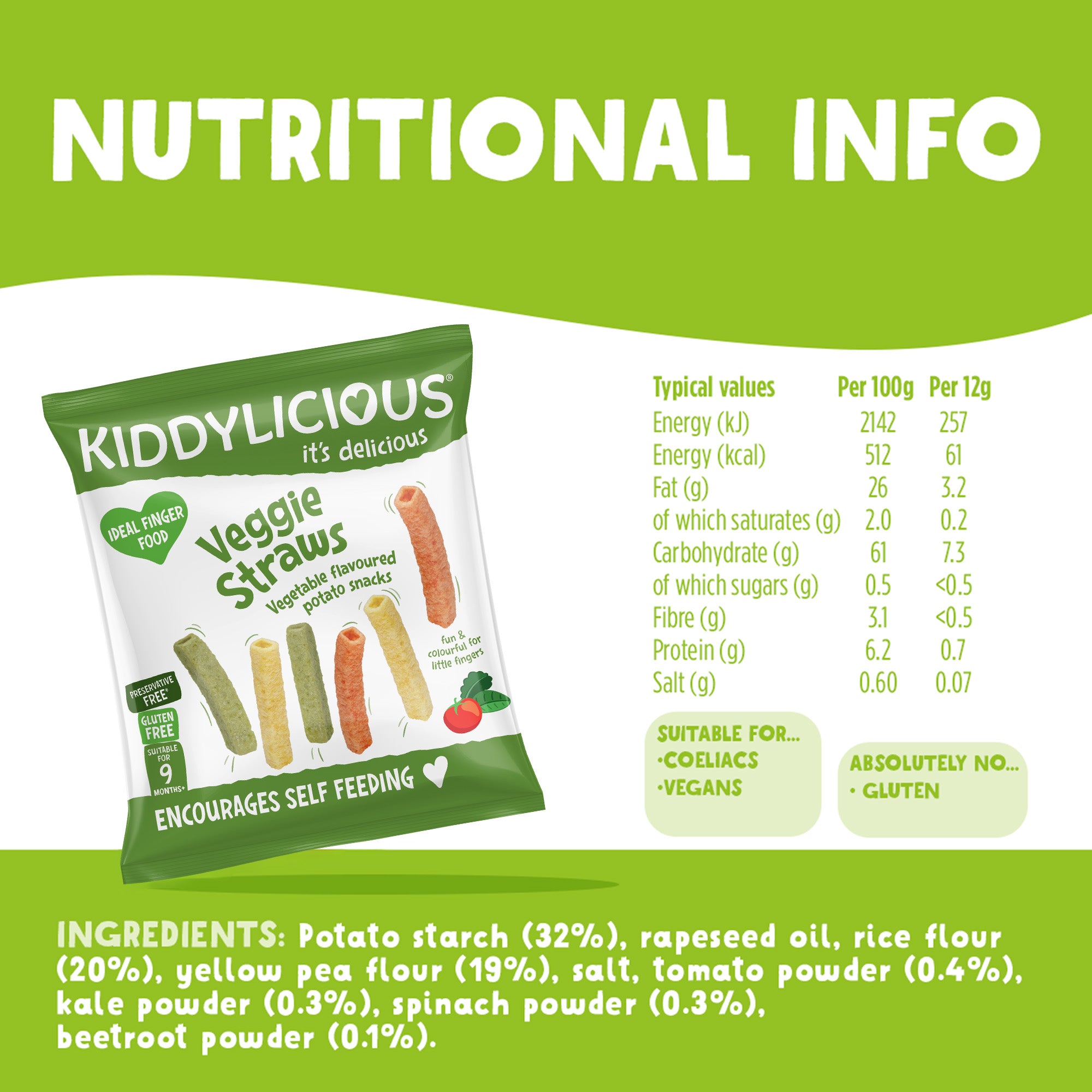 Kiddylicious Veggie Straws 9m+