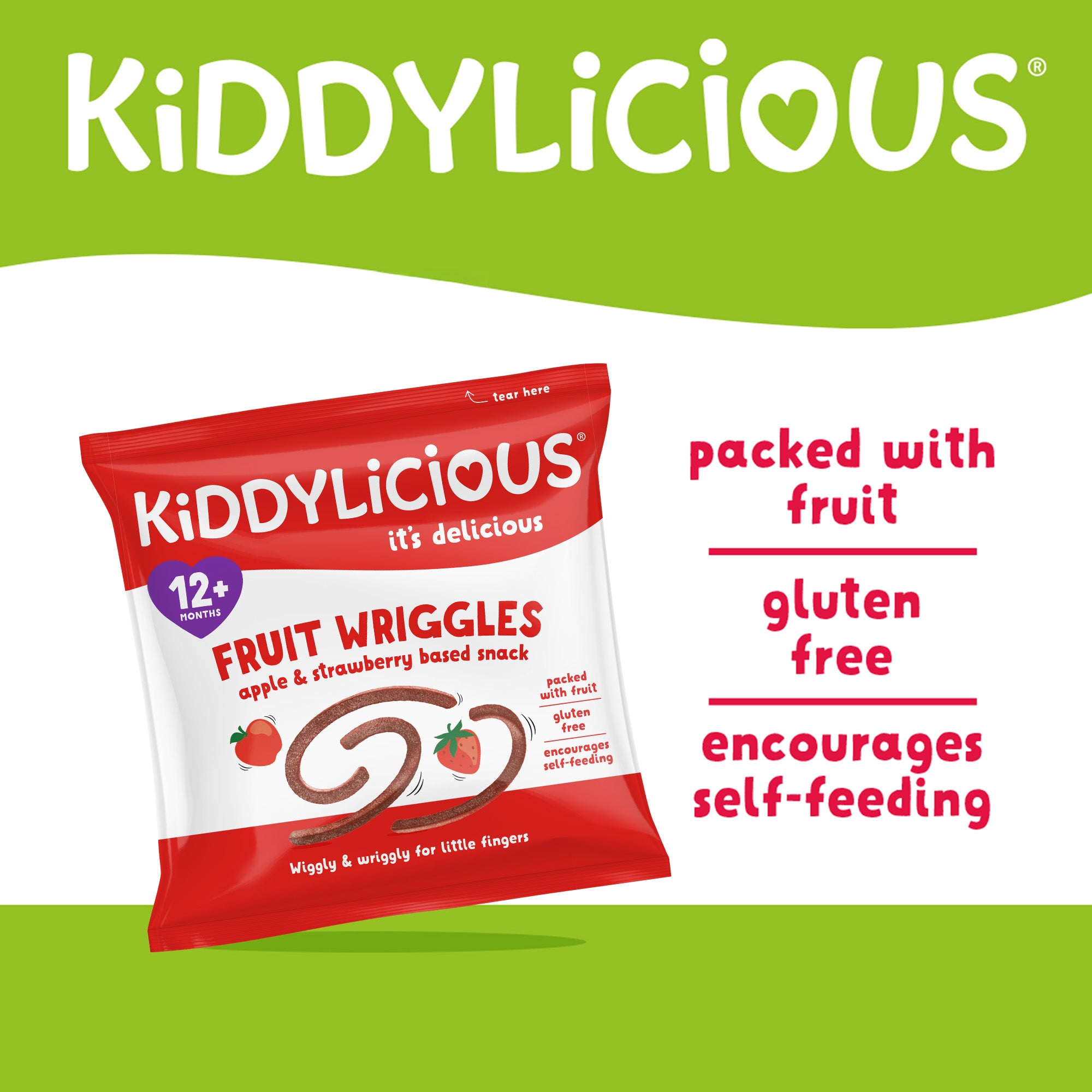 Kiddylicious Strawberry Wriggles 12m+
