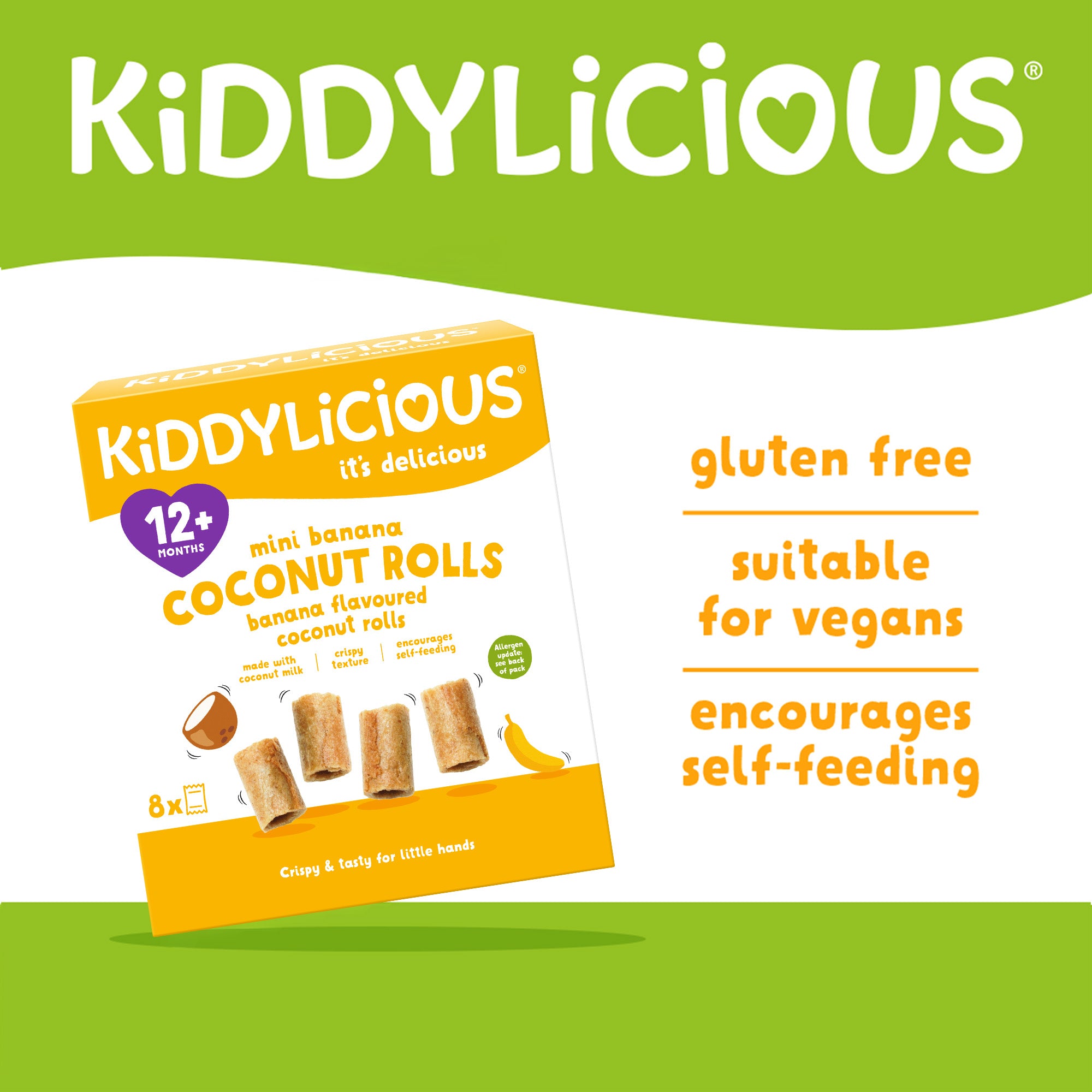 Kiddylicious Mini Banana Coconut Rolls 12m+
