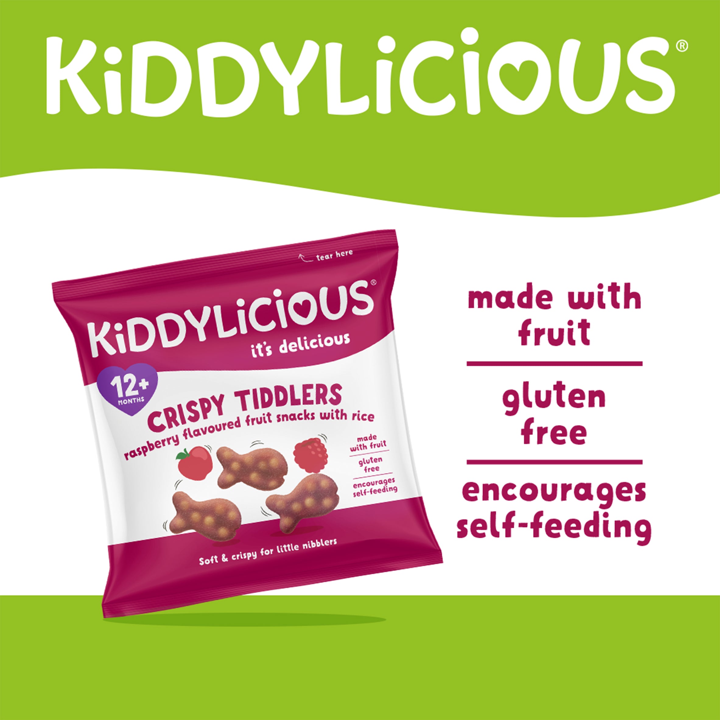 Kiddylicious Raspberry Tiddlers 12m+