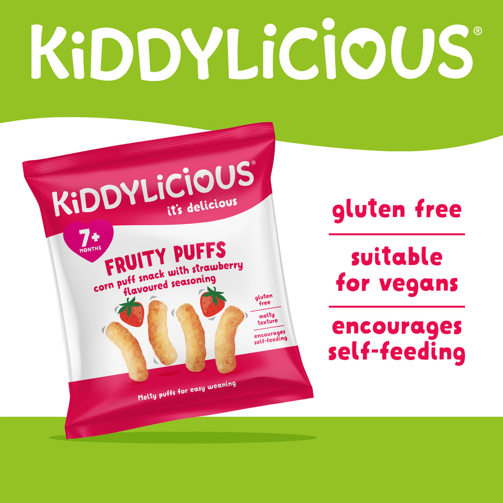 Kiddylicious Fruity Puffs - Strawberry 7m+