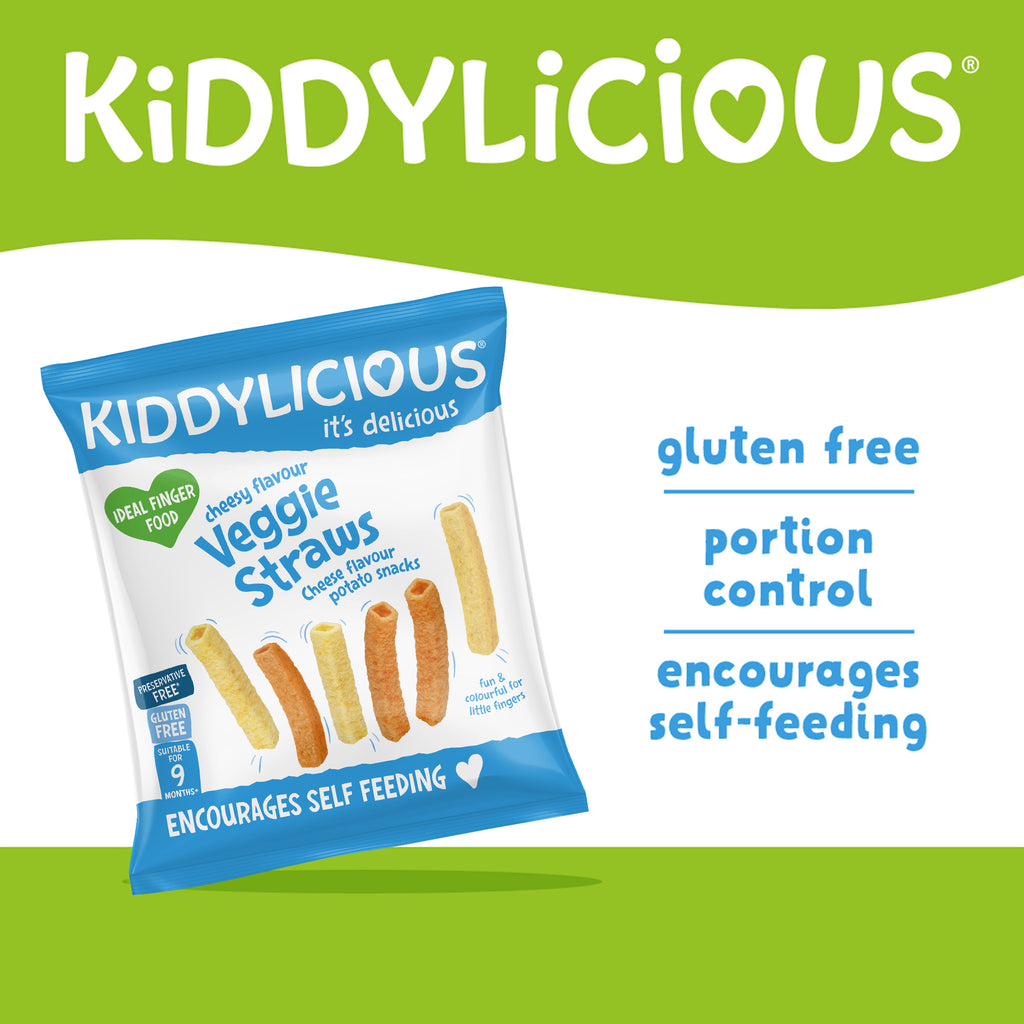 Kiddylicious Cheesy Flavoured Veggie Straws 9m+