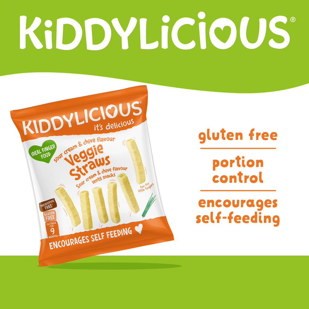Kiddylicious Sour Cream & Chives Veggie Straws 9m+