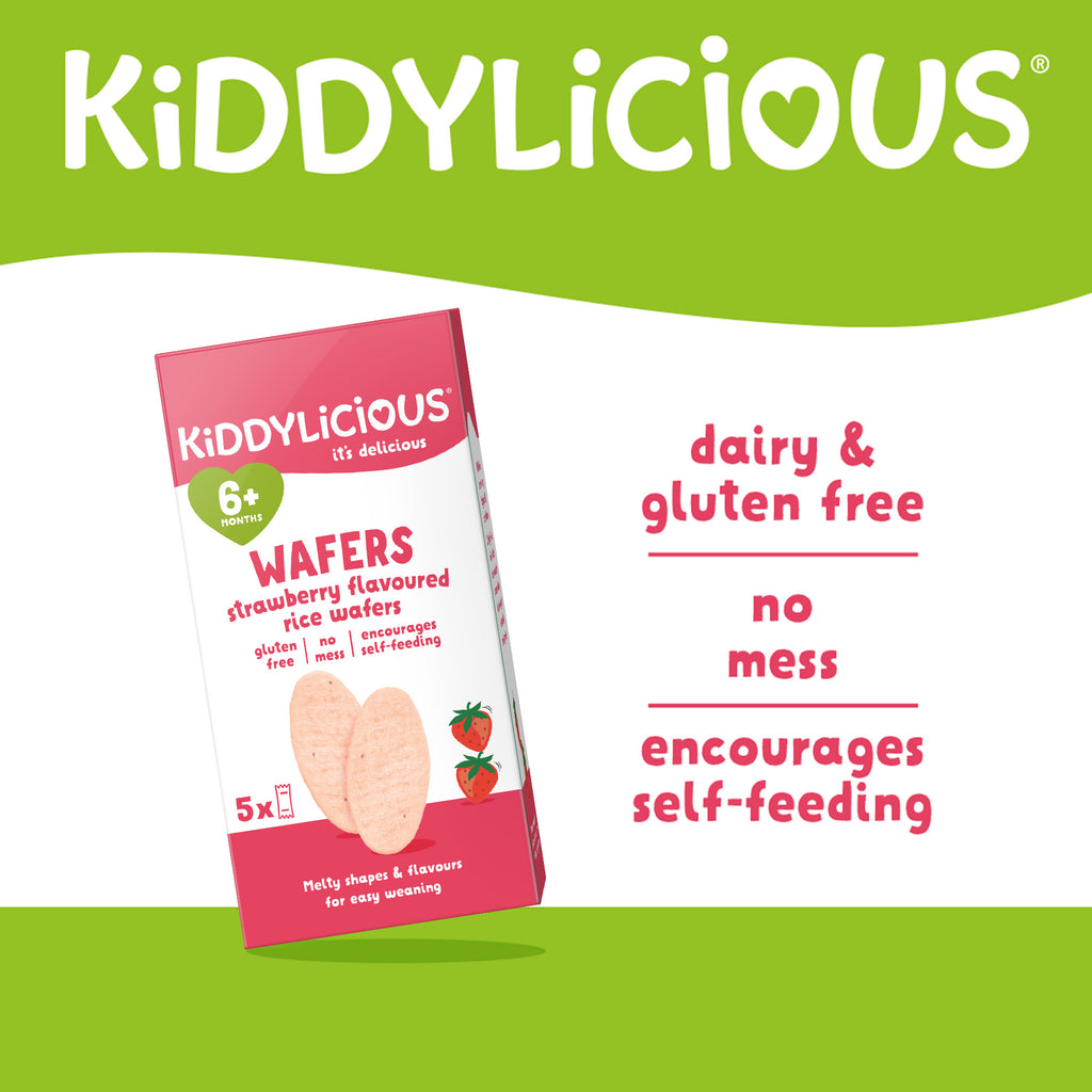 Kiddylicious Mini Waffers - Strawberry 6m+