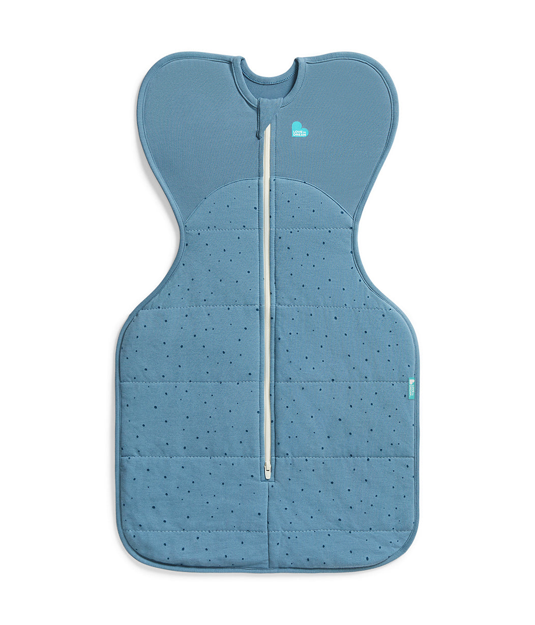 Love To Dream Swaddle Up Warm 2.5 Tog Small - Blue (Storm Blue Pebbles) (3.5-6kg)