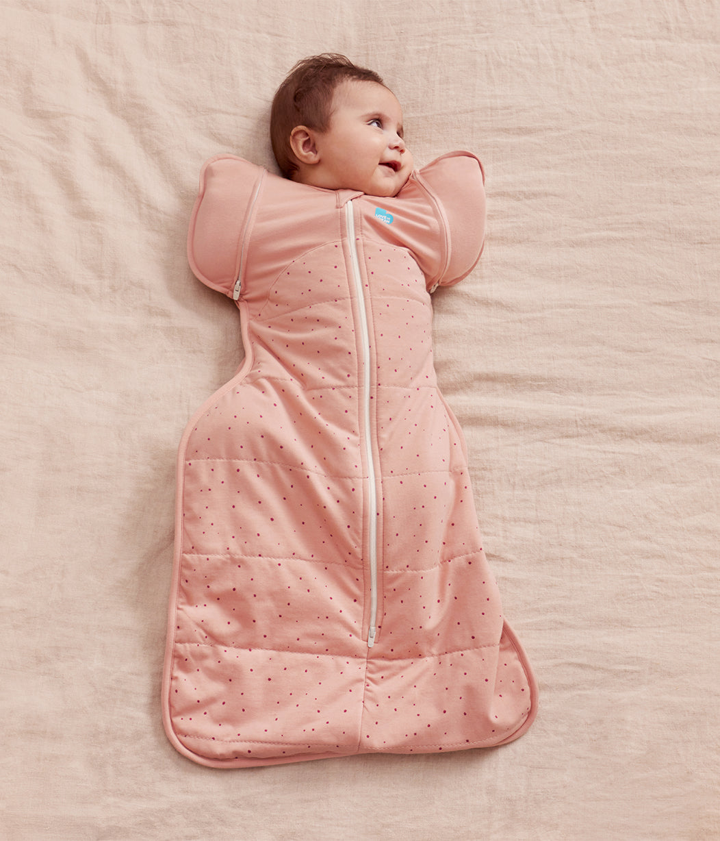 Love To Dream Swaddle Up Warm 2.5 Tog Small - Pink (Rose Pebbles) (3.5-6kg)