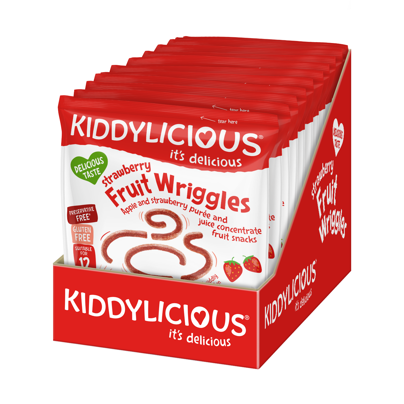 Kiddylicious Strawberry Wriggles 12m+