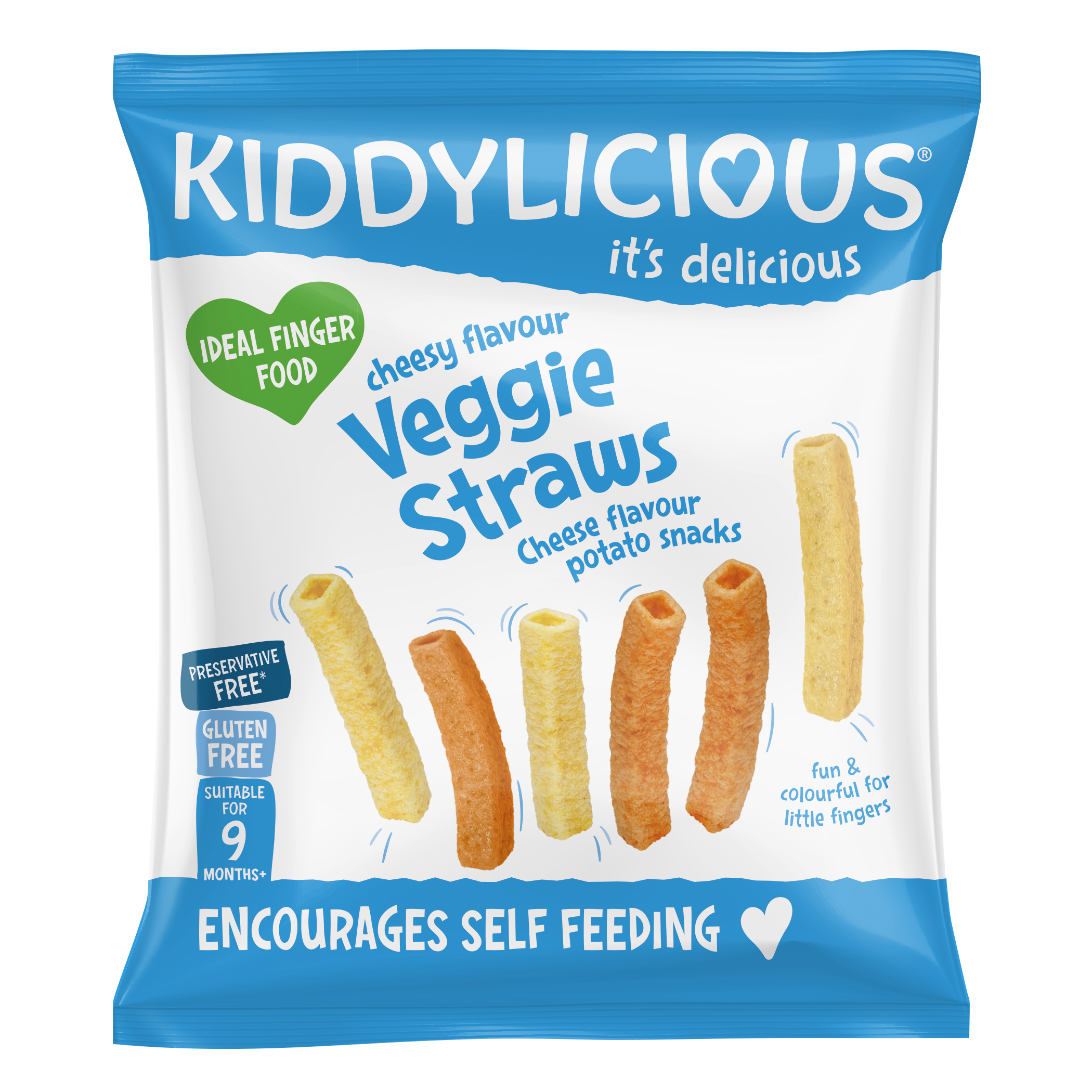 Kiddylicious Cheesy Flavoured Veggie Straws 9m+